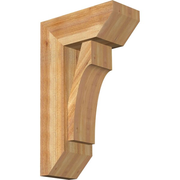 Ekena Millwork Westlake Slat Rough Sawn Bracket w/ Offset Brace, Western Red Cedar, 8"W x 18"D x 30"H BKT0806X18X30WTL06RWR - main
